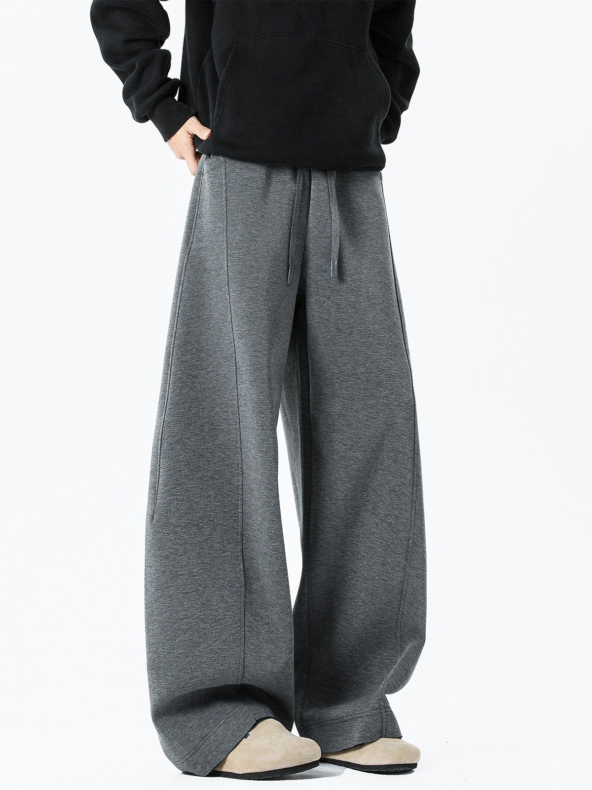 Pantalones deportivos sueltos pesados caídos pantalones casuales de caída de cimeta para hombres pantalones rectos de estilo americano de alta calle