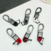 个性编织绳锌合金汽车钥匙扣可激光logo男士钥匙链挂件马蹄扣批发