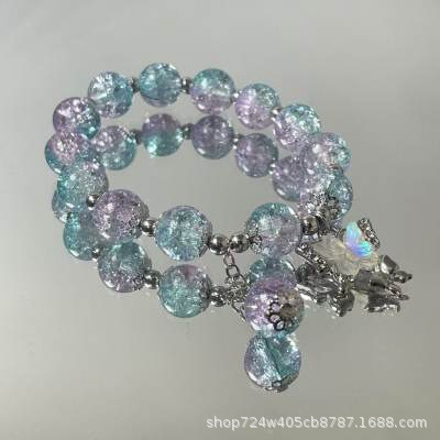 S012-jade butterfly bracelet [purple blue] #sz1177