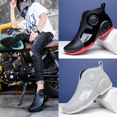 Cross-border new rain boots men's rubber shoes men's water shoes summer waterproof fishing shoes men's outdoor kitchen non-slip wading shoes