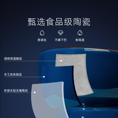 New cat ceramic bowls starry sky series cat bowls and dog bowls small and medium-sized dog feeding bowls drinking bowls pet cat supplies