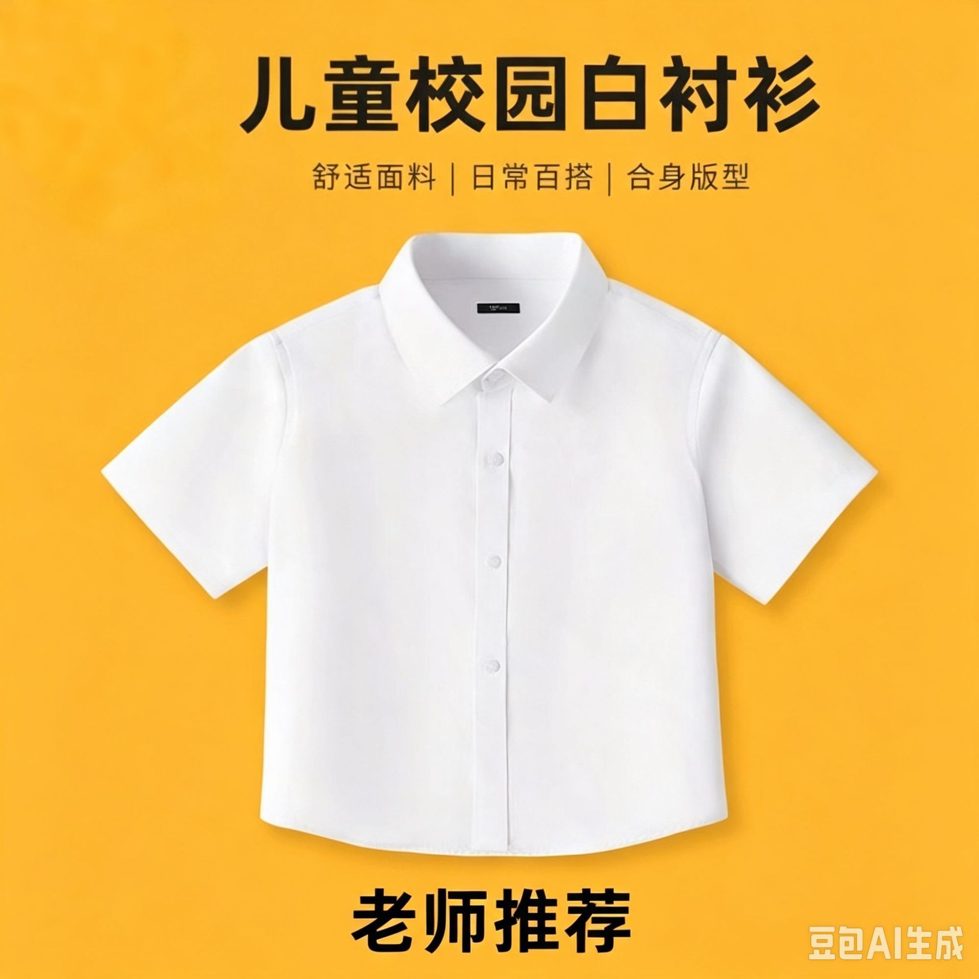Wholesale children's white shirts, unisex, long and short sleeves, school uniforms for primary and secondary school students, blue shirts for hosting poetry recitations