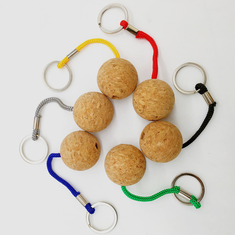 Creative Keychain Round Cork Ball Keychain Cork Float Cork Ball Printable Logo