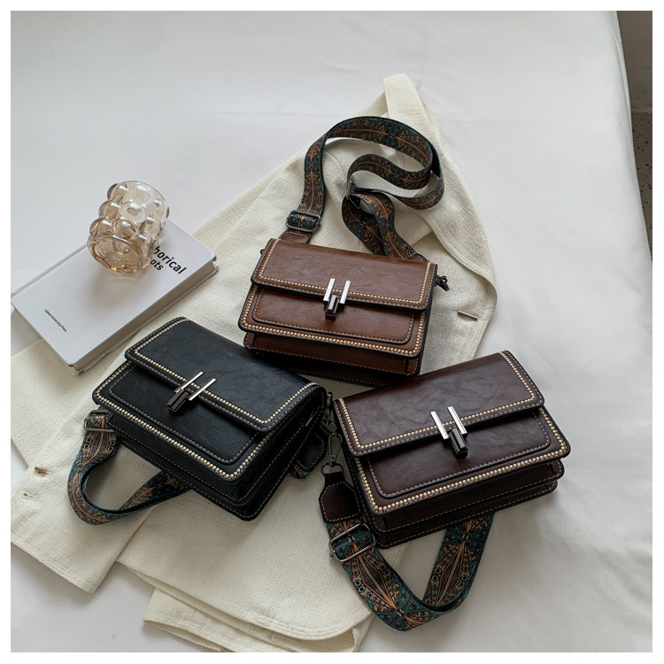 Women's Crossbody Small Square Bag Retro Contrast Colour Handbag_voghion.com