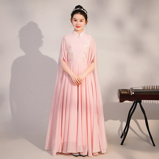 Girls' guzheng costume Super fairy Chinese style children's guzheng performance costume middle and big children's art examination folk music performance costume