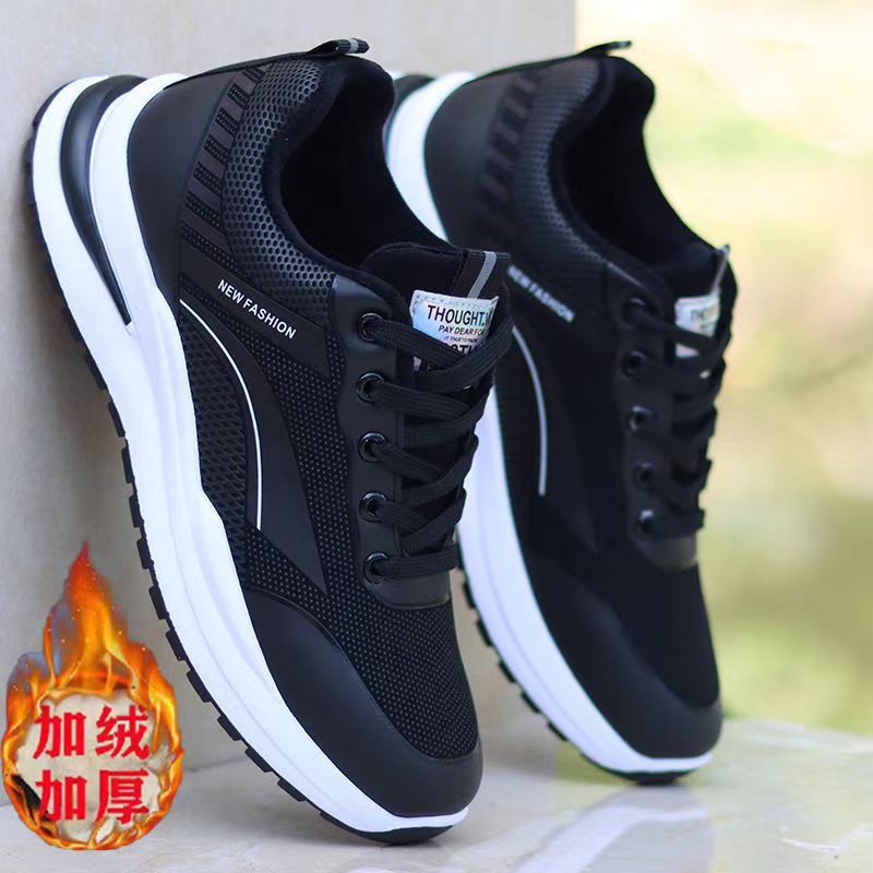 Zapatos Deportivos de Primavera para Hombre, Nuevos Zapatos Casuales de Cuero Impermeables Antideslizantes Negros para Hombre, Zapatos Deportivos para Correr para Hombre