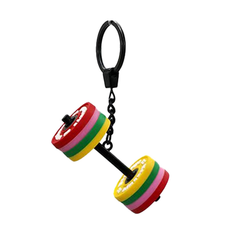 フィットネスアクセサリー カラフルダンベルキーホルダー 精巧でクリエイティブなフィットネス器具 バックパックアクセサリー 美しいキーチェーン|undefined
