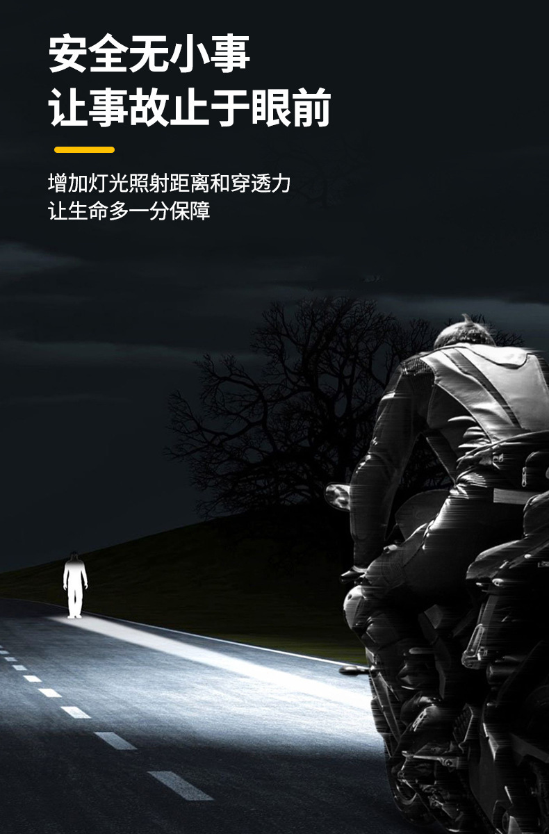 New wide-voltage car, motorcycle, and electric tricycle modification: external high-intensity lens headlights with flashing lights, ultra-bright