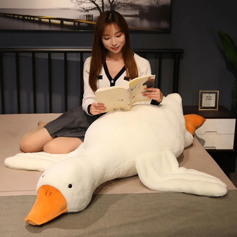 Gran ganso blanco almohada de peluche de juguete almohada para dormir muñeca grande muñeca cama Regalo de Cumpleaños niña de una pieza de entrega
