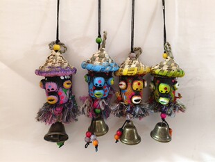 Wholesale Straw Hat Swallowing Wind Chime Ethnic Style Handmade Wooden Bell Bar Pendant Creative Personalized Accessories Small Gifts
