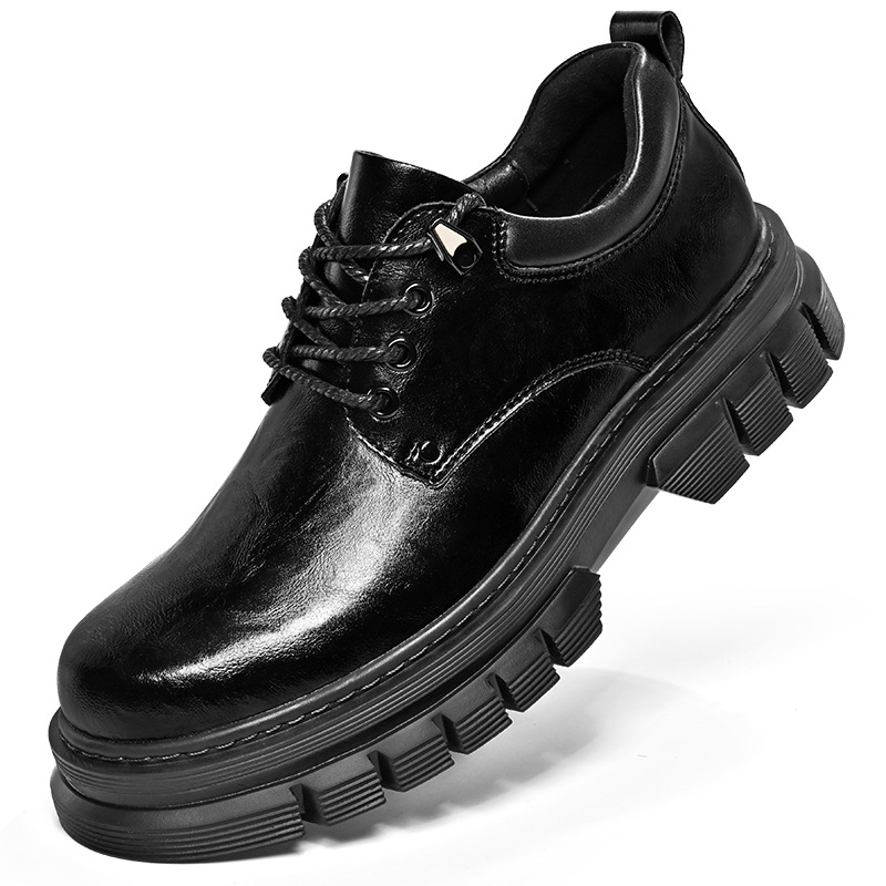 Foreign trade cross-border leather shoes men's leather outdoor casual big head work shoes British versatile low-top Martin shoes fashion special offer