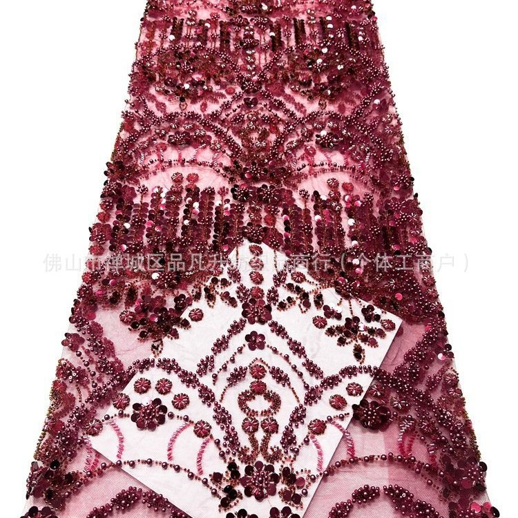 Nuevo Amazon transfronterizo de alta sensación tela de vestido francesa sexy cabina de hadas cuentas de tela de sequilla