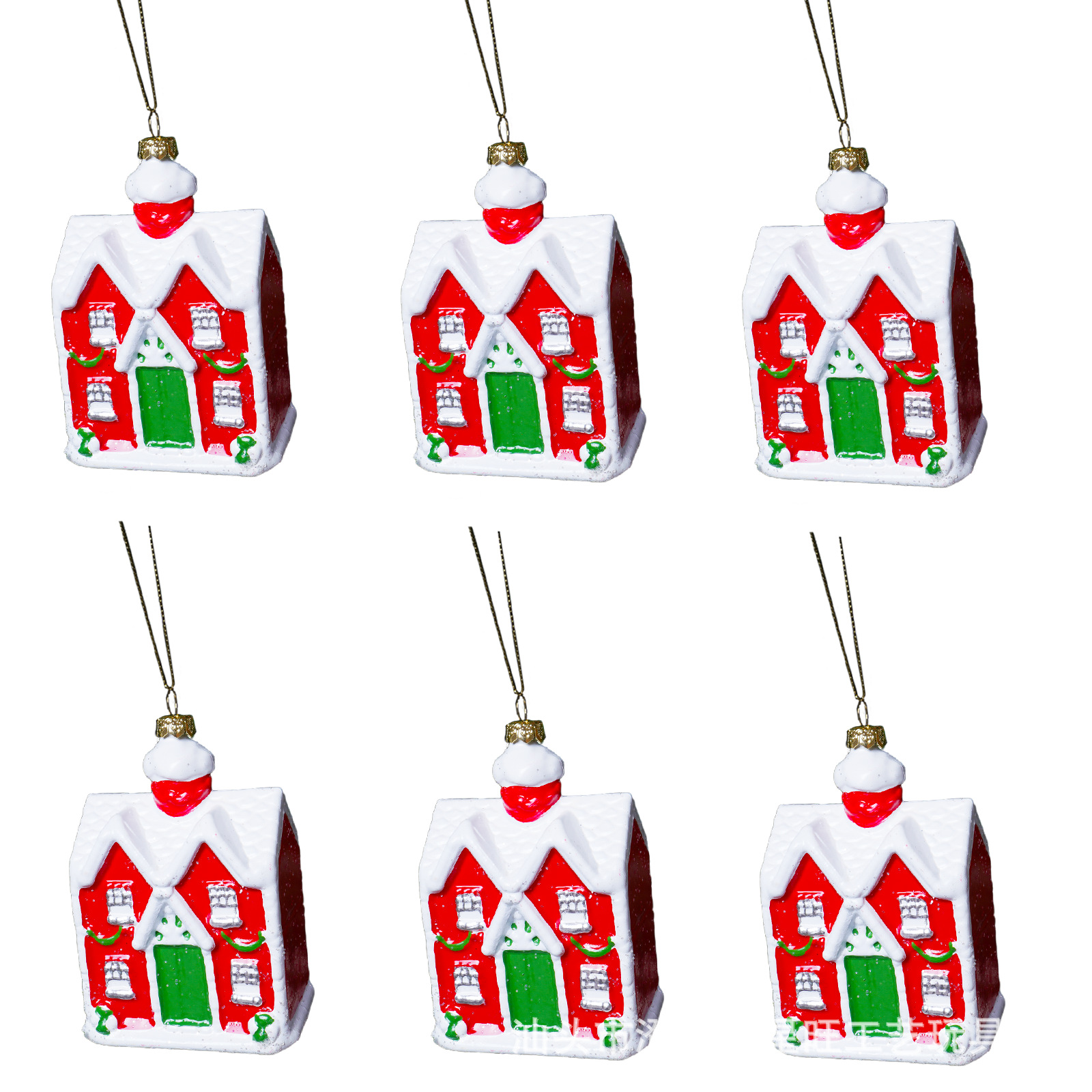 Colgante navideño transfronterizo decoraciones navideñas adornos de plástico navideños regalos para niños 6 paquetes al por mayor