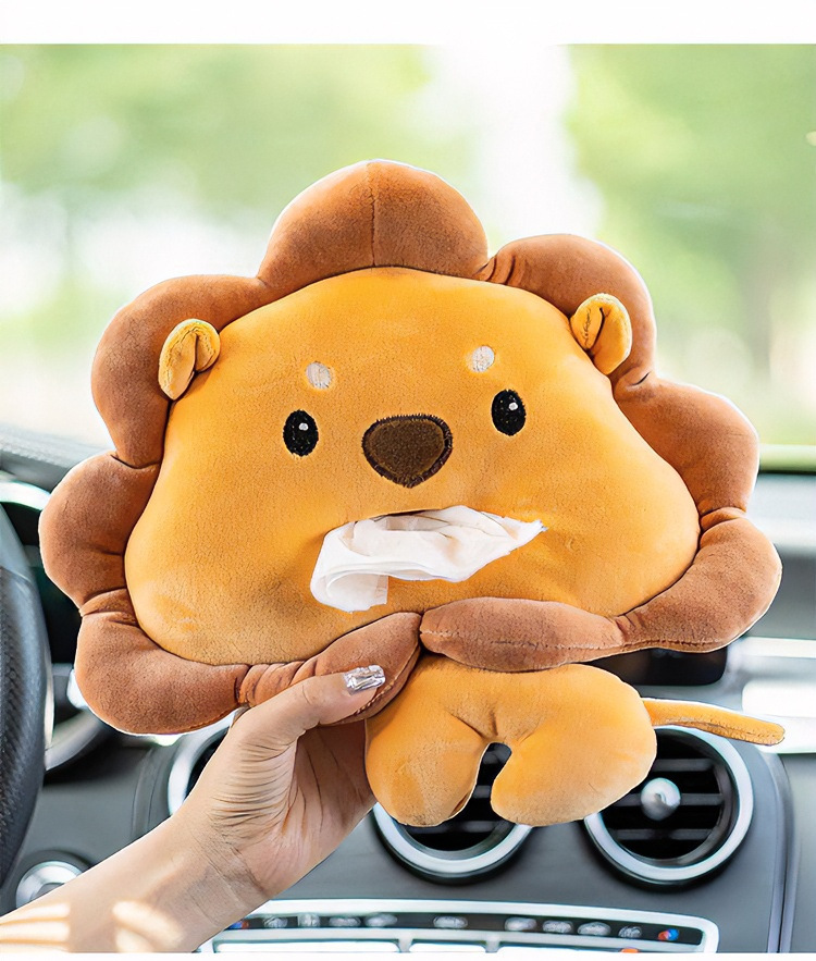 Creative Cartoon Hanging Car Tissue Box, Cute Internet-Famous Car Tissue Holder for Men and Women