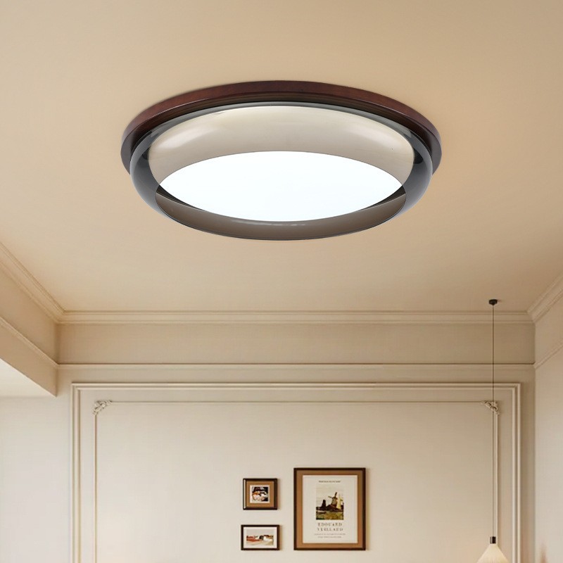 Gu casa antigua lámpara de techo de dormitorio de color nuez atmósfera de lujo ligero doméstico de lujo de lujo de alto nivel luminaria 357L