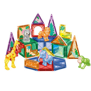 SOURCE manufacturer color window magnetic sheet forest animal educational toys building blocks thinking children assembled DIY suit