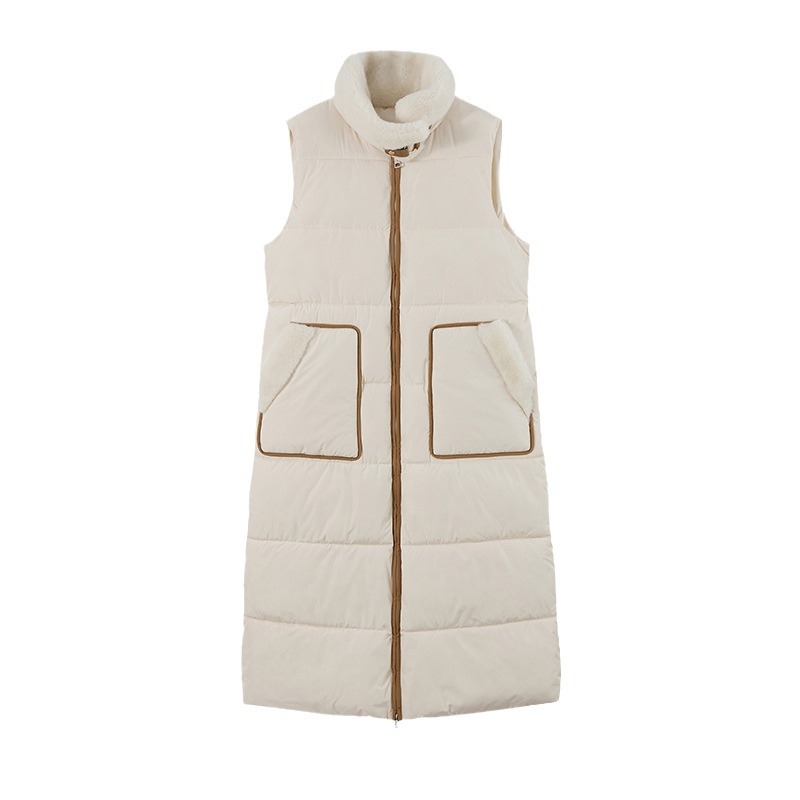 Women's Clothing long Warm jacket cotton vest for women 2024 new style fashion high end cotton vest waist slimming warm jacket_voghion.com