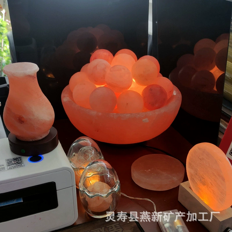 Гималайская резная Хрустальная соляная лампа негабаритный Рог изобилия затемнения креативный подарок украшение Прихожая креативная настольная лампа