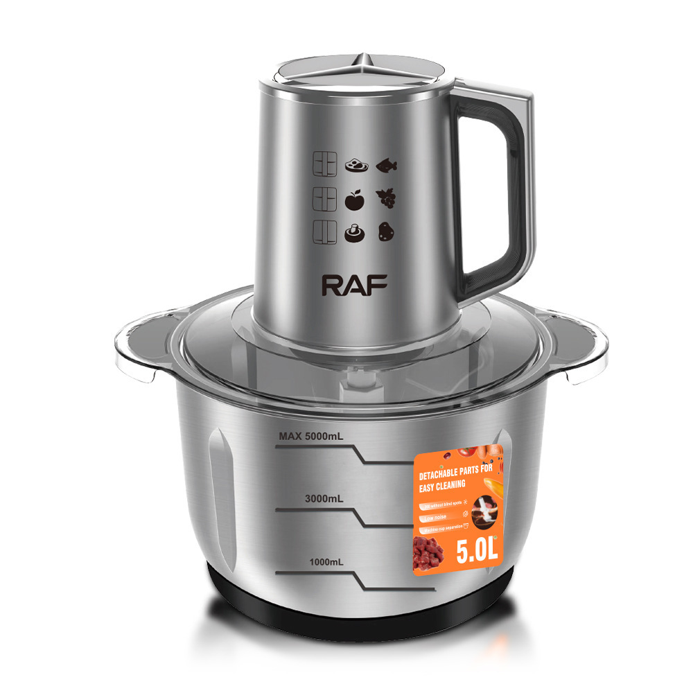 Picadora de carne eléctrica europea RAF dos en uno máquina de relleno de gran capacidad máquina de ajo máquina de carne 5L hogar transfronterizo