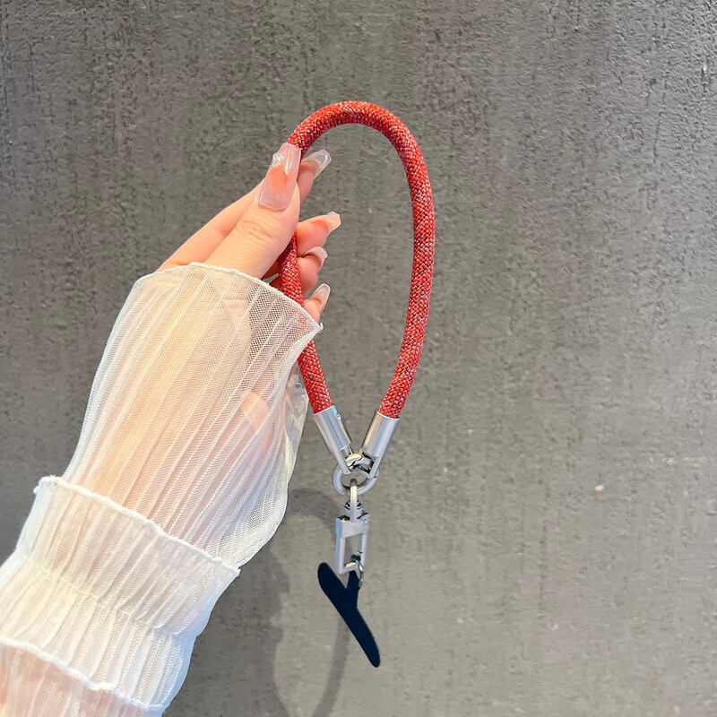 メーカーは、屋外で便利な紛失防止、強力で耐久性のあるポータブルな8mm手首タイプの高密度織り携帯電話ストラップを製造しています。|undefined