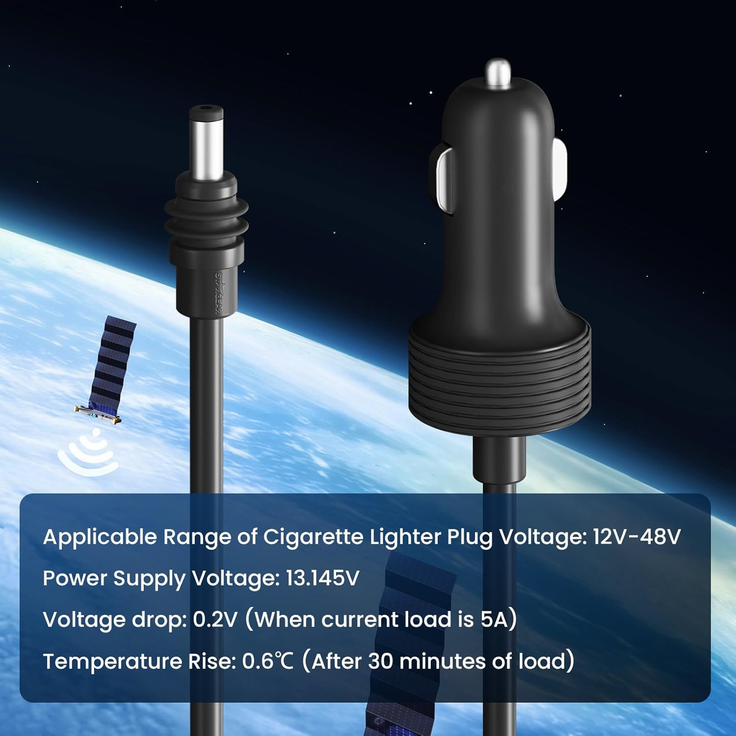 Cross-Border Popular Mini Waterproof Car Charging Power Cord Dc 12-24V Dc Powered Car Cigarette Lighter Charging Cable