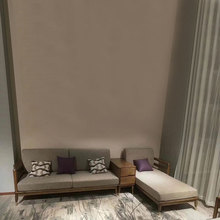 白蜡木沙发组合冬夏两用现代简约客厅贵妃中式三人位棉布艺原木色