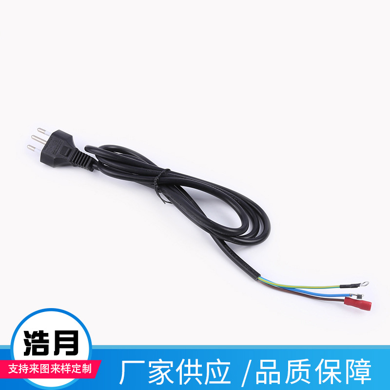 厂家供应三芯16A巴西电源线插头线束Brazilian power cord