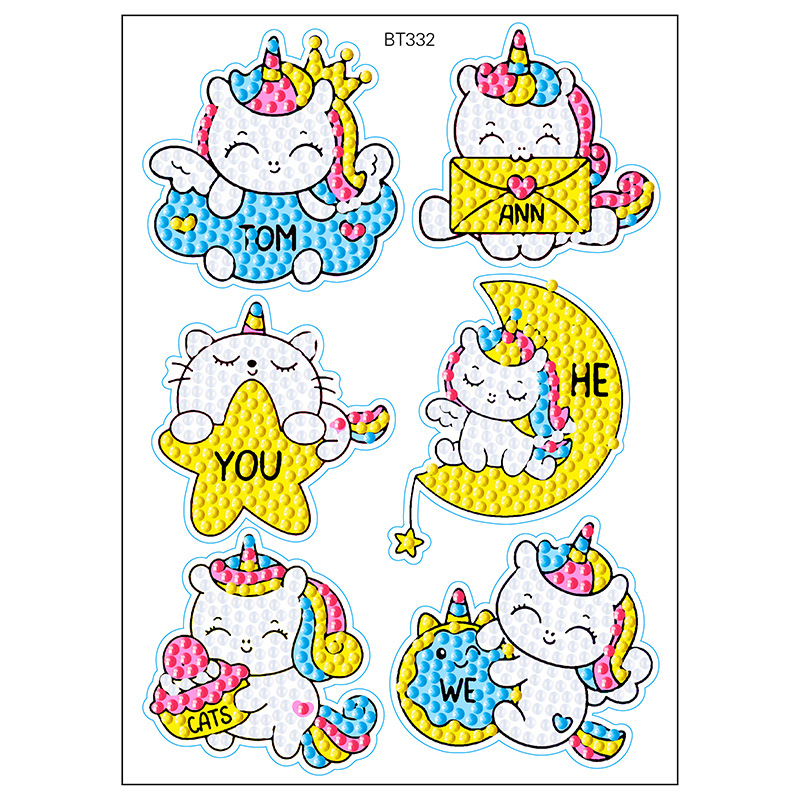 Nuevos pegatinas de taza de agua transfronterizas para niños dibujos de diamantes aleatorios pegatinas hechas a mano diy pegatinas de diamantes unicornios de dibujos animados mayorista