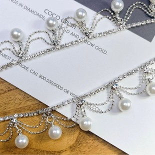 2cm Wide Pearl Rhinestone Pendant Hand-Sewn Tassel Chain DIY Clothing Shoe Accessories Bag Decoration Accessories