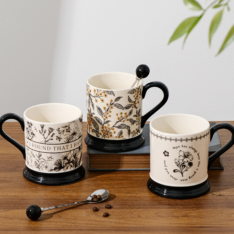 vintage ceramic mug niche design drinking cup office coffee cup high sense gift classical cup