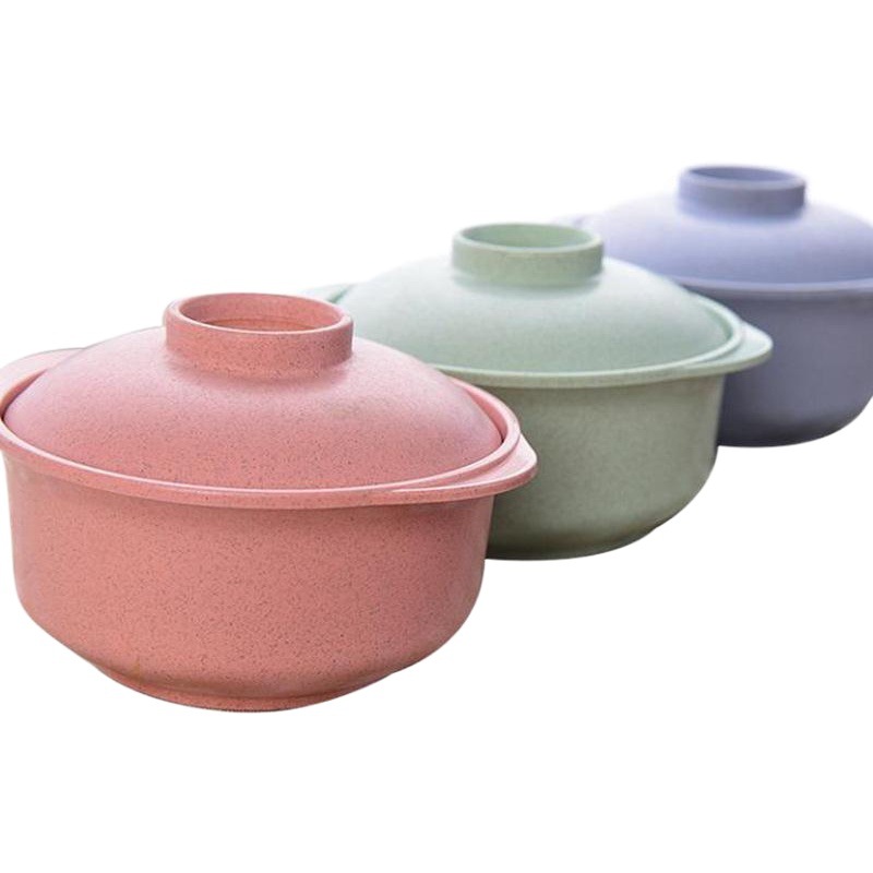 Paja de trigo fideos instantáneos tazón de arroz tazón de sopa hogar creativo vajilla estudiante anti-escaldado tazón de fideos