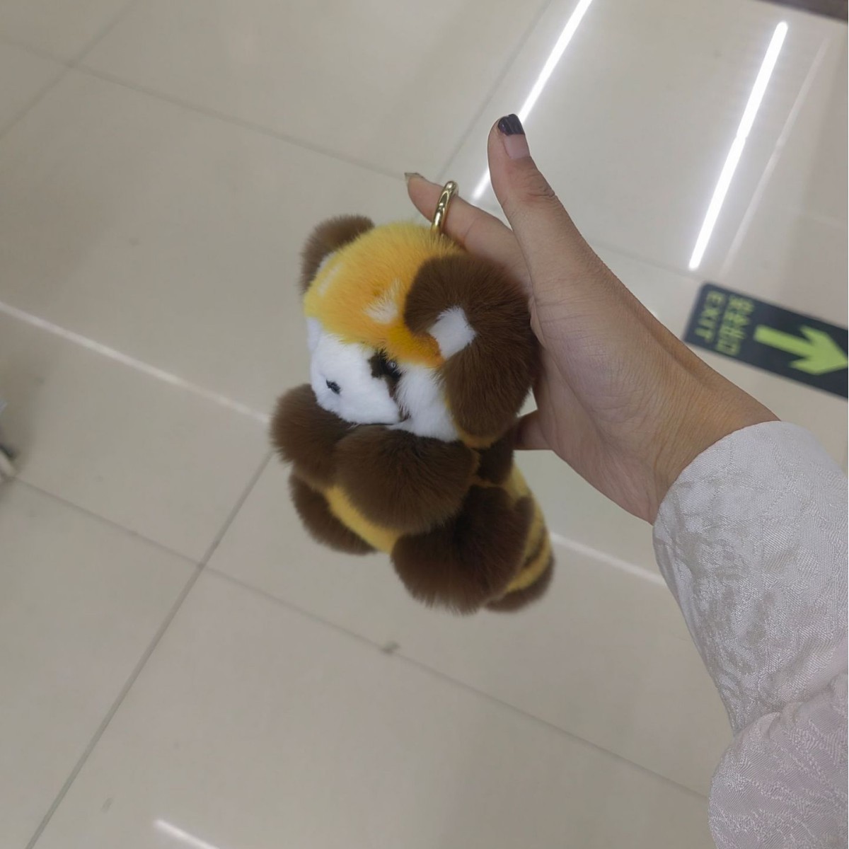 Cute peluche de gato real panda coche llavero colgante muñeca de peluche bolsa colgante regalo mujer