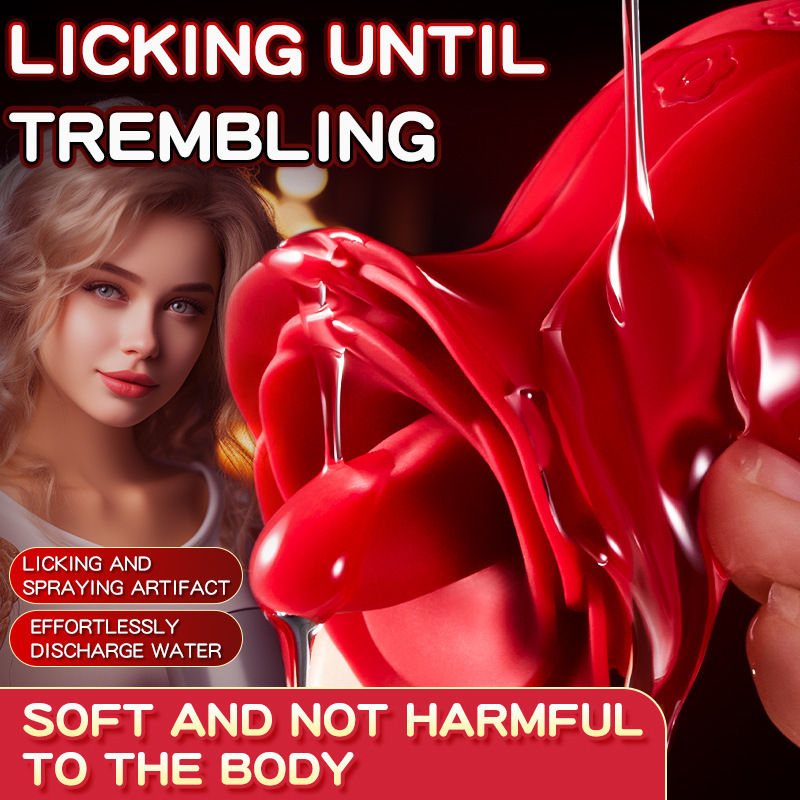 Vibrating Egg Rose-Tongue Clitoris Stimulator, red lips design, compact 0.1 kg