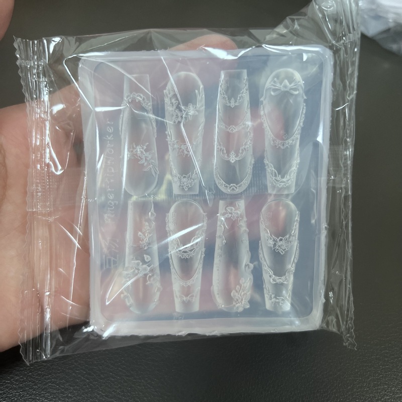 高透明ネイルアートシリコーンモールドフレンチ蔓花弓ネイルアートモールドネイルデコレーション diy マニキュアツール|undefined