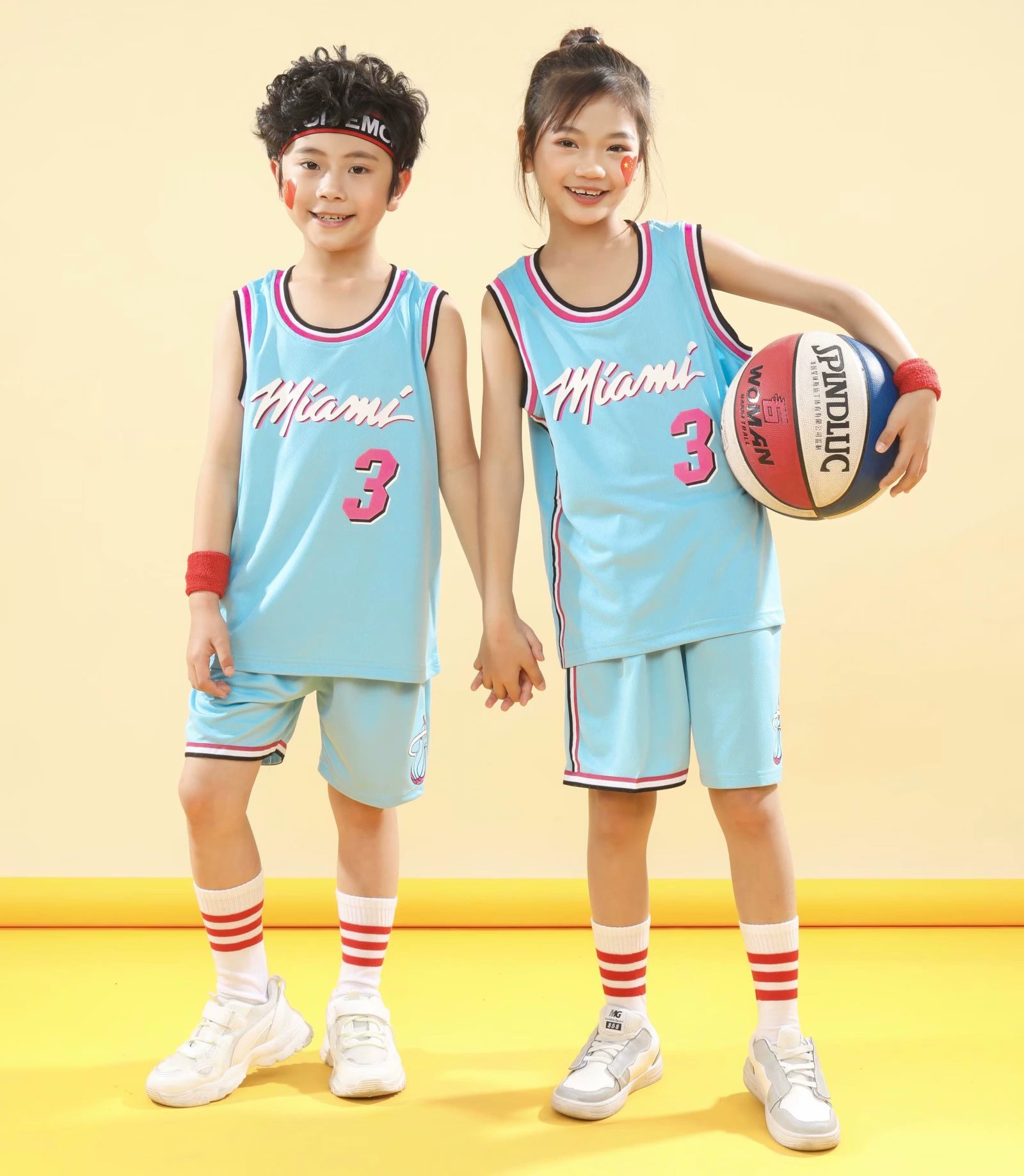 Basketball uniform for men and women, football uniform for elementary school students, 3 size, custom-made