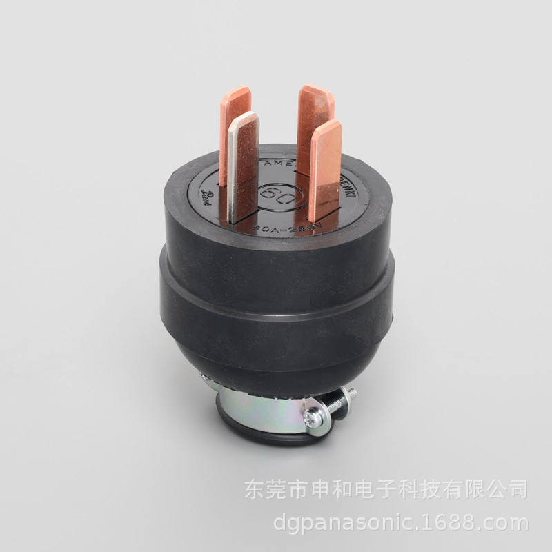 AMERICAN DENKI美国电机三相四线工业插头R562接地形3P 60A 议价