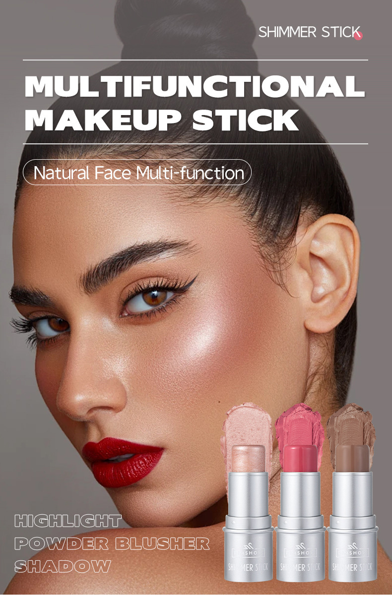 DIMSHOW 6-color High-gloss contouring Stick for brightening and contour modification, Shadow stick for under-eye Three-dimensional Blush and Rouge Stick details Picture