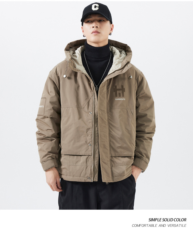 Veste de sport à capuche épaisse et longue pour homme, haut de gamme, style décontracté, de marque américaine, tendance, hiver_voghion.com