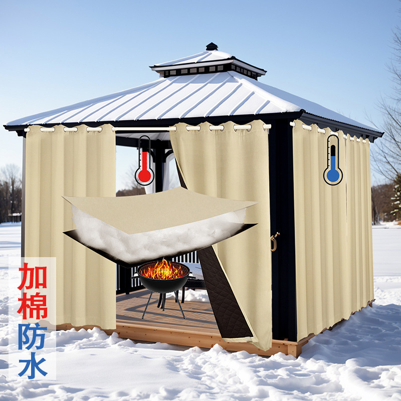 New winter outdoor cotton waterproof windproof curtain thermal insulation Amazon cross-border foreign trade outdoor pavilion curtain New winter outdoor cotton waterproof windproof curtain thermal insulation Amazon cross-border foreign trade outdoor pavilion curtain