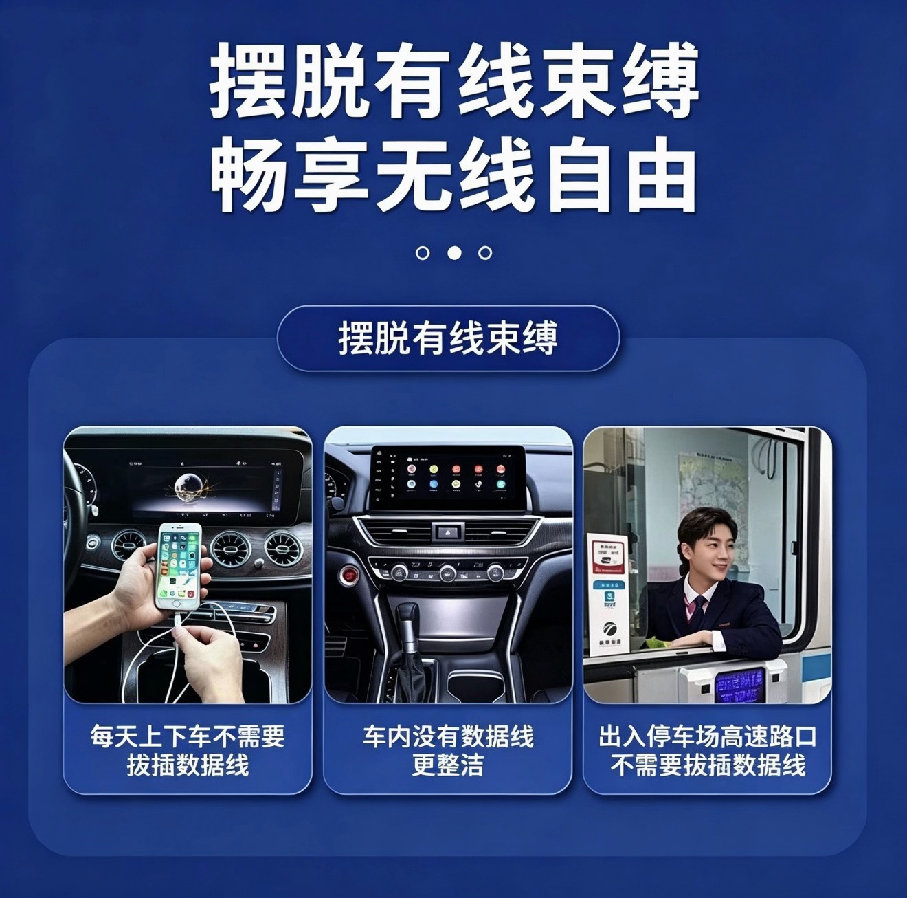 Carplay box converts the original wired carplay to wireless carplay for Apple and Android Auto car systems
