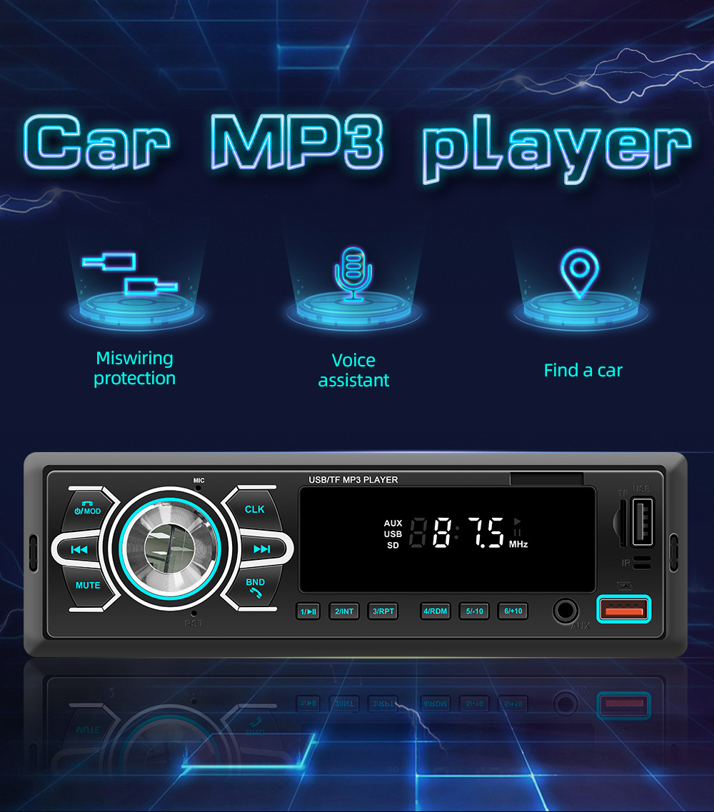 12V Positioning Car Fm Radio Stereo Remote Control Digital Bluetooth Audio Music Car Mp3 Player