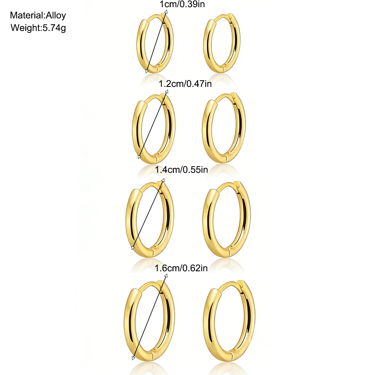 Dorado simple pernos redondos para mujeres nuevos pendientes de lujo ligero nicho de moda pernos de orejas de viaje circular pernos de orejas de alta calidad