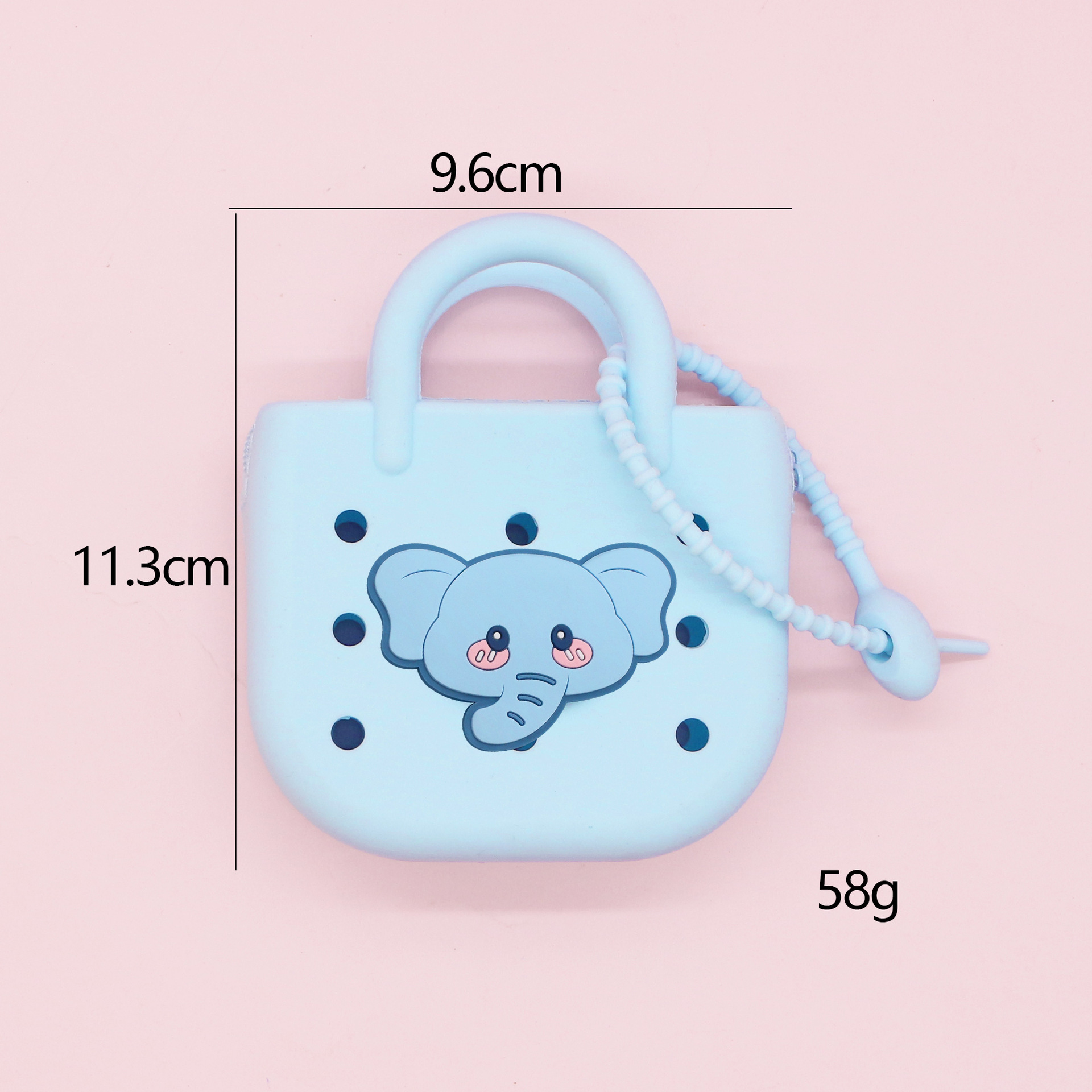 Monedero de silicona portátil explosivo lindo bolso de playa ligero y compacto nuevo bolso de almacenamiento de agujero de bricolaje de dibujos animados