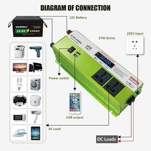о��Ʒ���l2000W�x�W��������׃��12V�D220V��UPS��늹��ܺ�LCD