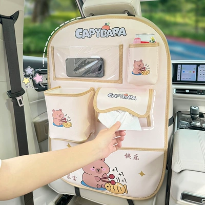 Storage Bag Hanging Bag Car: Chair back anti-kick pad