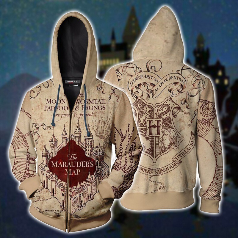 Harry Potter Series Anime 3D Digital Print Hooded Sweatshirt Cosplay Casual Hoodie Peripheral Apparel