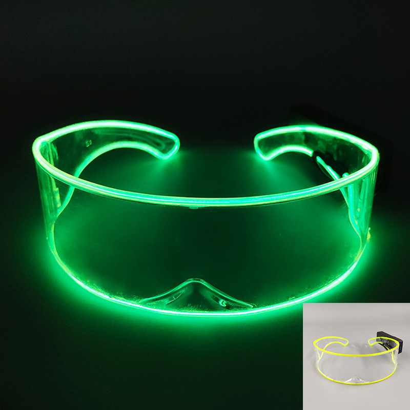 EL gafas luminosas de tecnología LED equipo de bungee gafas de luz nocturna de arco semicircular sílaba eléctrica atmósfera props de fiesta