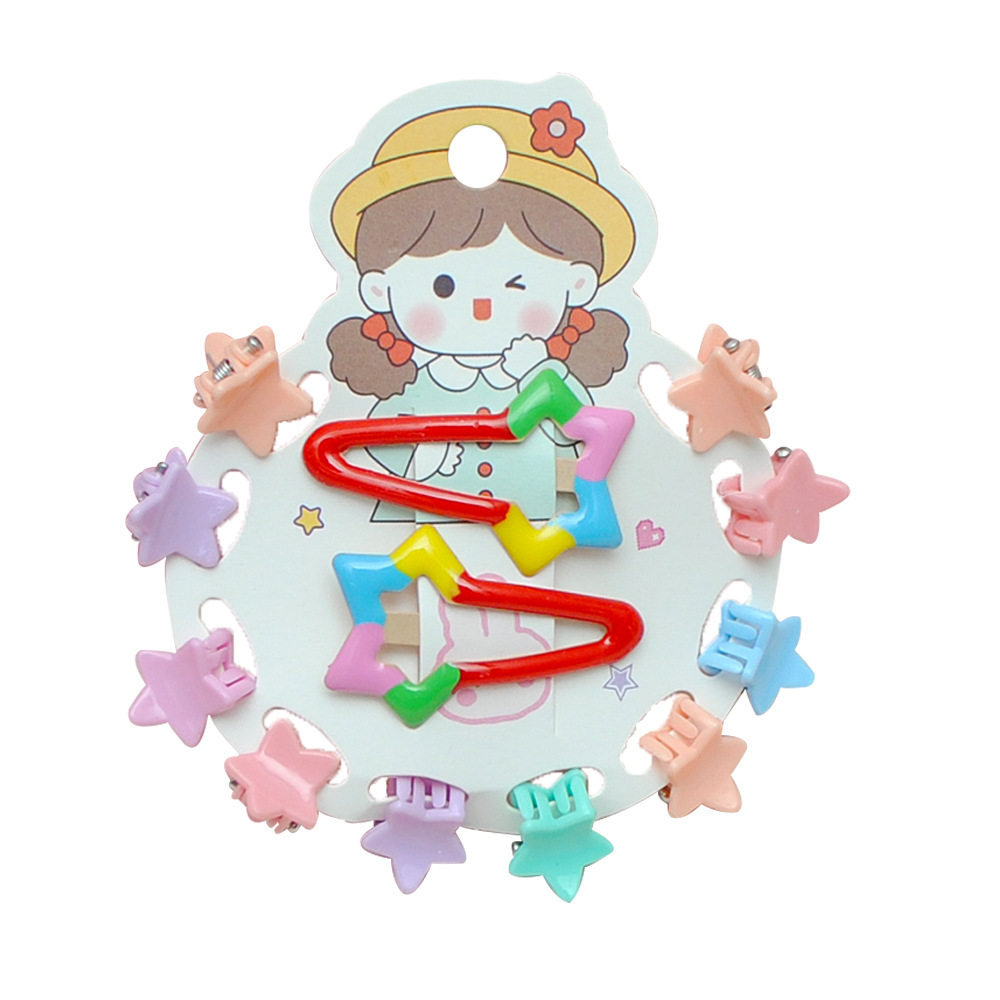 Flores de niños pequeños clip de agarre adorable BB clip conjunto clip de pestaña color caramelo acabador de cabello cortado lateral tarjeta de cabello de niña