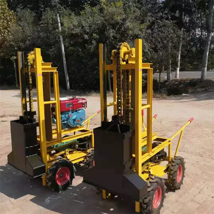 中旺自走式砸夯机柴油沟槽打夯机链条式砸夯机机器设备