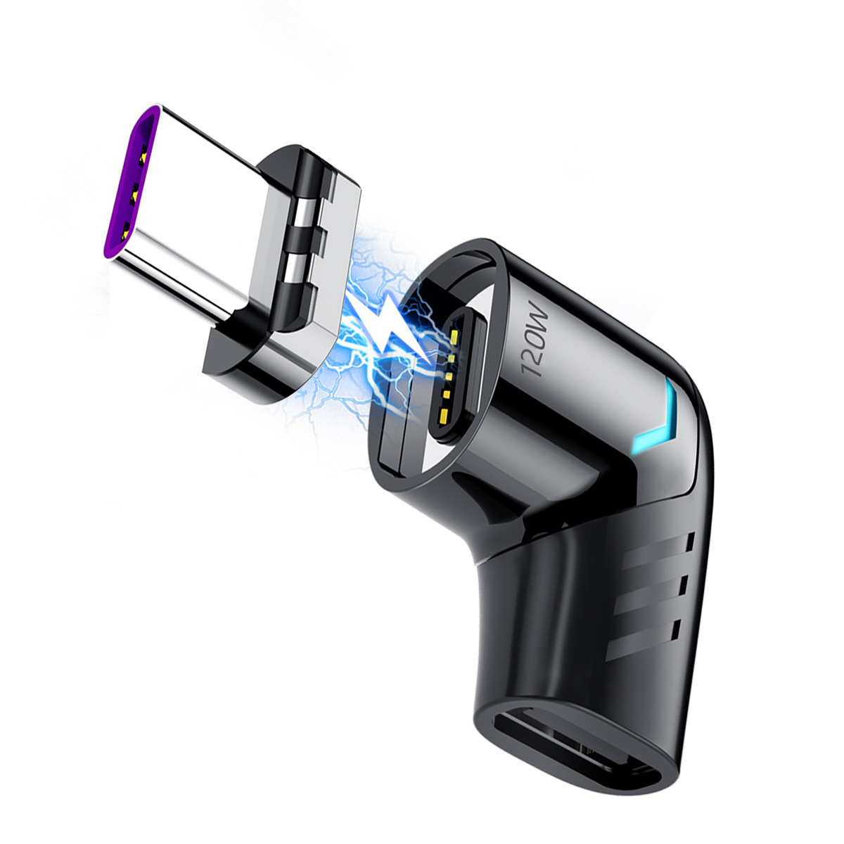 TypeC adaptador magnético codo Convertidor para Apple teléfono móvil carga rápida portátil transmisión de datos